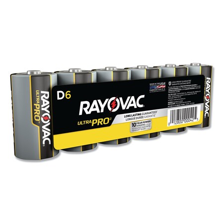 Rayovac Ultra Pro Alkaline D Batteries, PK6 ALD-6J